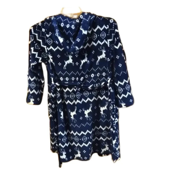 Eddie Bauer Child's Robe Unisex Blue & White size M(10/12) - Picture 2 of 8